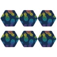 thumbnail image 2 of Balery 6 Pcs Abstract Bright Pineapple Fruit Retroleather Coasters Set, Drink Table Cup Coasters For Living Room Kitchen Coffee Decor, 2 of 9