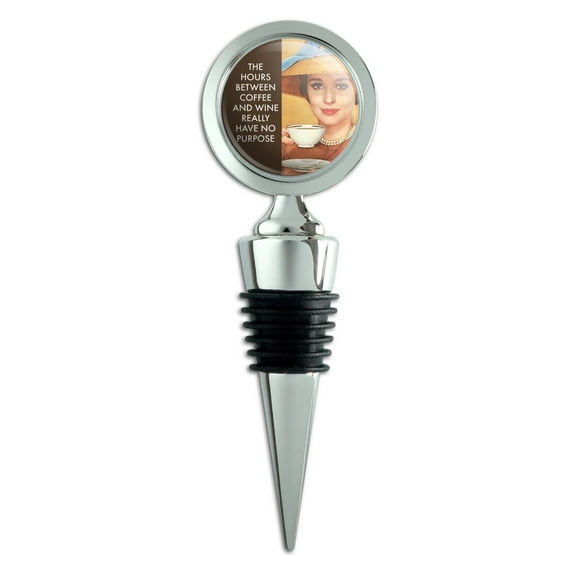 The Hours Between Coffee and Wine Really Have No Purpose Funny Humor Wine Bottle Stopper
