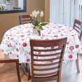 thumbnail image 3 of EIGTHTAIL Nappe de Maison en Vinyle Ronde 59” Dia Motif de Fleurs Rouges Imperméable, 3 of 7