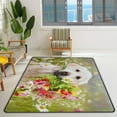 thumbnail image 2 of GZHJMY Soft Rug Large Area Rugs, Dog Sitting with Flowers Comfortable Indoor Carpet, Baby Play Mat for Living Room Bedroom Nursery Decor Floor Mat 63x48inch Carpet Runner, 2 of 6