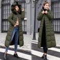 thumbnail image 2 of Niaviben Long Puffer Coat Women Puffer Jacket Womens with Hood Warm Winter Coats for Women Womens Fall Jackets Winter Jacket for Women Shirts Casual Womens Jackets Dressy Casual Green 2XL, 2 of 9