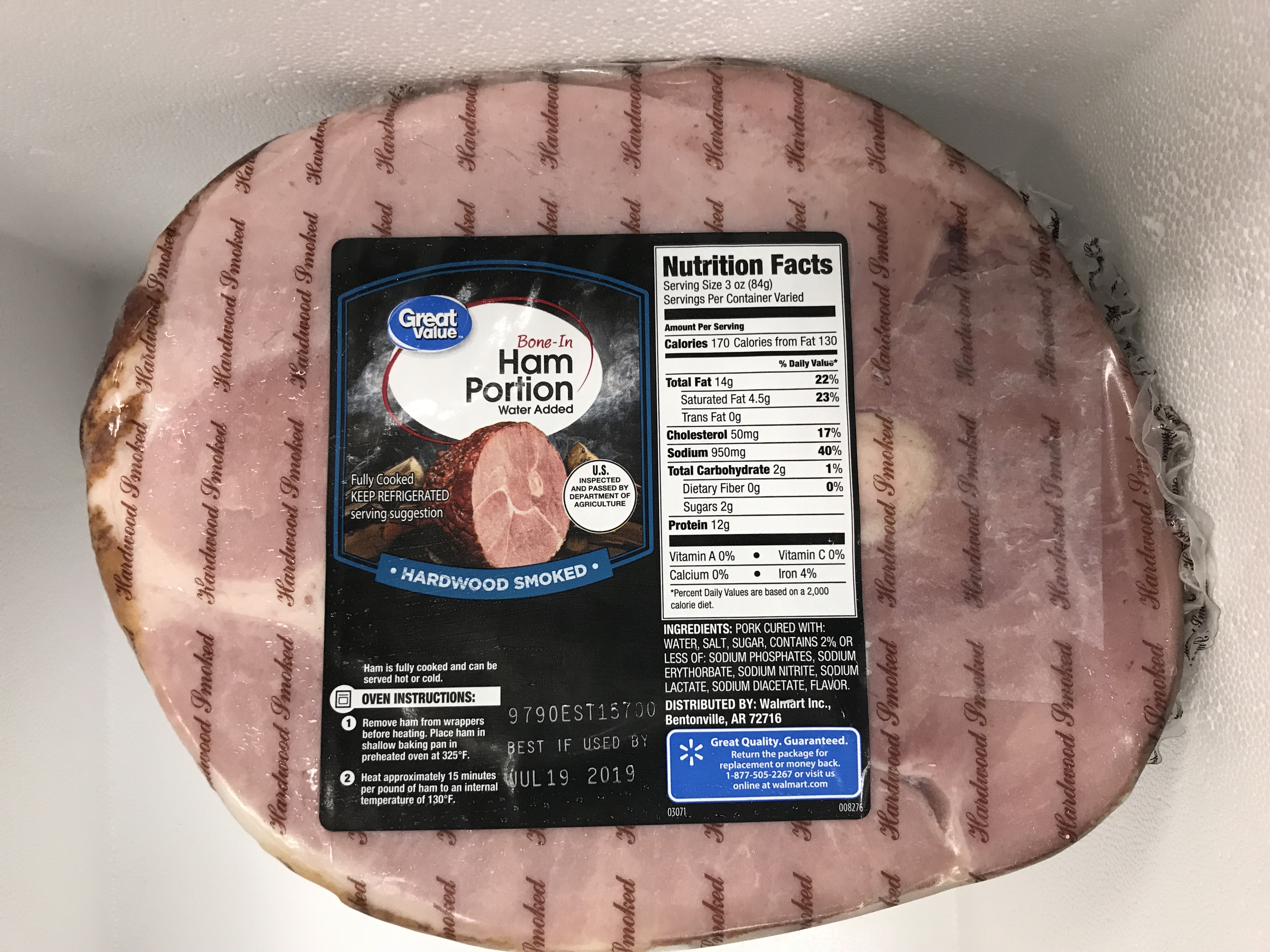 Great Value Bone In Ham Portion 4 60 12 63 Lb Walmart Com Great Value Bone In Ham Portion 4 60 12 63 Lb Walmart Com