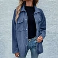 thumbnail image 2 of Womens Waffle Knit Long Shacket Jacket Oversized Casual Long Sleeve Button Collared Dressy Shirts Y2k Fall Clothes Open Front Cardigans Blouse Tops, 2 of 7