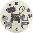 thumbnail image 5 of GZHJMY Cute Cats on Polka Dots Wall Clock, 10" Silent Non Ticking Round Clock, Oil Painting Easy to Read Clock for Living Room Bedroom Bathroom Home Decor Holiday Gifts, 5 of 7