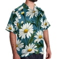 thumbnail image 2 of Daisy Men's Short Sleeve Spread Collar Poplin Button Down Casual Printed Summer Beach Unisex Shirts, 2 of 6