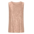 thumbnail image 7 of Sequin Sparkly Tops for Women Y2k Tank Top Summer Trendy Party Sleveless Shirt Night Out Clubwear Rose Gold, S, 7 of 7