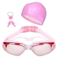 thumbnail image 2 of Unisex Swimming Goggle Anti-Fog UV Protection Surfing Cap Earplugs Nose Clip Set Adult New, 2 of 3