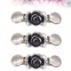 thumbnail image 2 of EeaseMX 3 pinzas para ropa de mujer con forma de flor, elementos playeros, pinzas para chal, camisetas, pinzas de apertura chapadas en plata de ley, pinzas para suéter, cadena, cárdigan (plata), 2 of 8