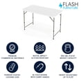 thumbnail image 2 of Kingfisher Lane Height Adjustable Plastic Folding Table in White, 2 of 9