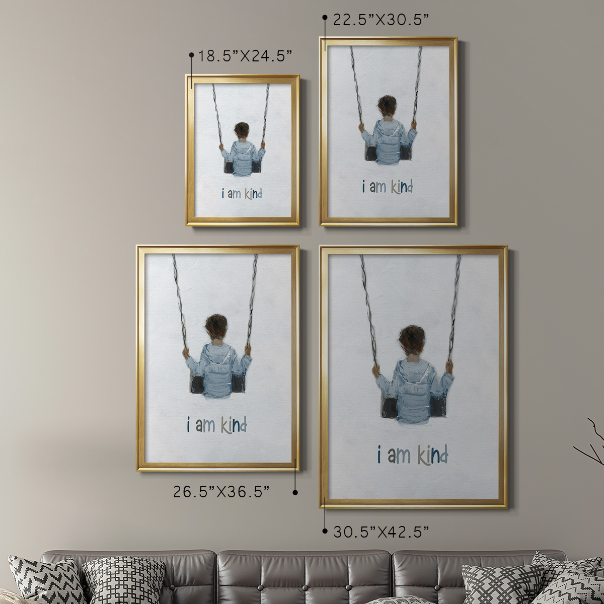 Boy on a Swing Premium Framed Print - Ready to Hang