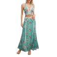 thumbnail image 3 of Shark Slippers Women Summer Skirt Set, Vest with Long Skirt Flower Print Sleeveless Tie-up, 3 of 10