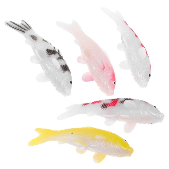 BESTOYARD 5Pcs Assorted Color Koi Fish Model Set for Aquarium Decor Realistic PVC Artificial Fish