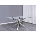 thumbnail image 2 of Rectangular 63" x 39" 5 Piece Dinette Set with Silver Stainless Steel and Chairs, 2 of 5