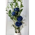 thumbnail image 4 of ZOELNIC 10 rosas artificiales, rosas de seda de tacto real, ramos de tallo largo con una sola flor falsa para decoración de bodas y fiestas (10 unidades, azul), 4 of 8