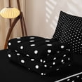 thumbnail image 5 of Erosebridal Modern Polka Dot Zipper Full Size Comforter Sets with Fitted Sheet and 2 Pillowcases for Girls, Black White Dotted Zipper Bedding Set, Black Reversible, 4-Piece, 5 of 7