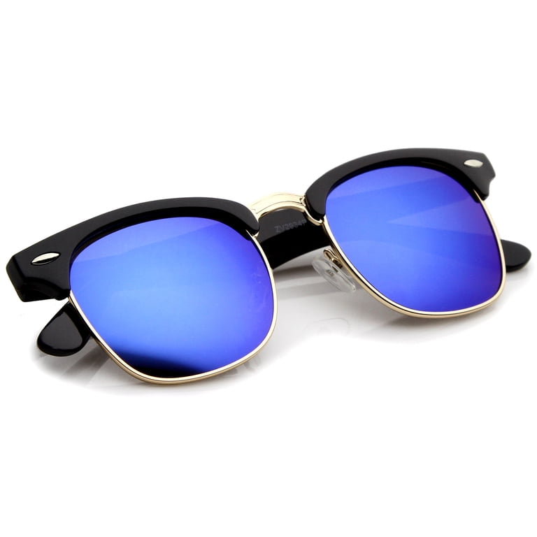 Mixed Sunglasses Lot - Black, Gold, Blue Mirrors Amazon.com: 2 pairs gloss black style sunglasses with color  main image 4