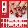 thumbnail image 2 of 24Pcs Short Square Glossy False Nails Leopards Press on Nails Full Covers on Nails for Women’s Holiday Nails Art, 2 of 8