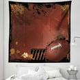 thumbnail image 1 of Maroon Tapestry, Maroon Grunge Rugby Theme with Game Elements Competition Win Sports Artisan Image, Fabric Wall Hanging Decor for Bedroom Living Room Dorm, 5 Sizes, Brown Black, by Ambesonne, 1 of 1