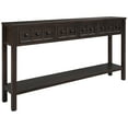 thumbnail image 3 of Console Table, Console Tables for Entryway with 4 Drawers and Open Storage Shelf, 60" Long Sofa Table in Solid Wood, Narrow Console Table for Living Room, Couch, Hallway, Kitchen Counter, Espresso, 3 of 9