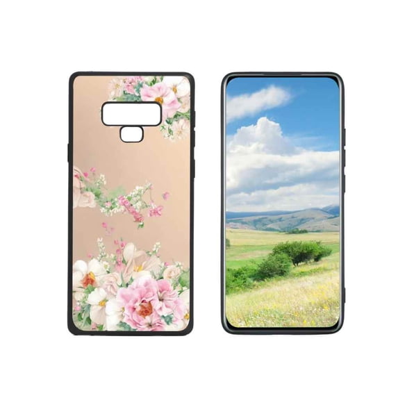 Compatible with Samsung Galaxy Note 9 Phone Case, Floral-Flowers-Cute19 Case Men Women, Flexible Silicone Shockproof Case for Samsung Galaxy Note 9