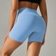 thumbnail image 5 of Pantalones Cortos De Yoga Pantalones cortos informales para mujer, cintura alta elástica, levantamiento de cadera para deportes de gimnasio (L azul cielo) Sywqhk Para Estrenar, 5 of 8