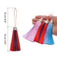 thumbnail image 2 of 8 Pcs 9.8" Silky Double Color Tassels, Handmade Soft Floss Craft Tassels with Loop for Keychain (4 Color , MultiColor ), 2 of 6