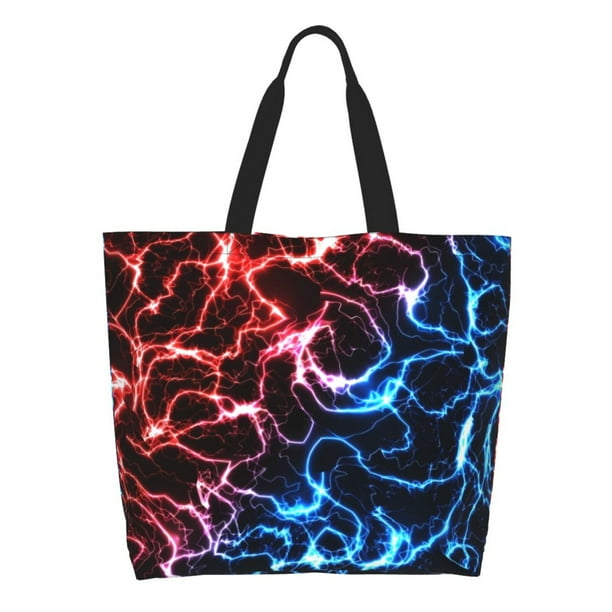 Disketp Red And Blue Lightning Bolsa Tote Estampada para Mujer, Bolso de Hombro y de Mano para Compras y Viajes