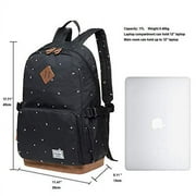 KAUKKO Stylish Oxford Fabric Backpack Travel Rucksack lightweight Hiking Bag Satchel (5-3-Black)