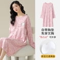 thumbnail image 3 of Camisón de algodón de manga larga para mujer, vestido de casa, camisones de dibujos animados, lencería con estampado de conejo lindo, vestido de noche de otoño e invierno, 3 of 5