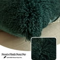 thumbnail image 2 of LIFEREVO Soft Fuzzy Faux Fur Throw Pillow Covers Long Shaggy, Square Plush Decorative Pillow Covers Set of 2, 18 x 18 Inches,Dark Green, 2 of 6