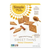 Simple Mills Sweet Thins Cookies, Seed and Nut Flour, Honey Cinnamon - Gluten Free, Paleo Friendly, Healthy Snacks, 4.25 Ounce (Pack of 1) RED13