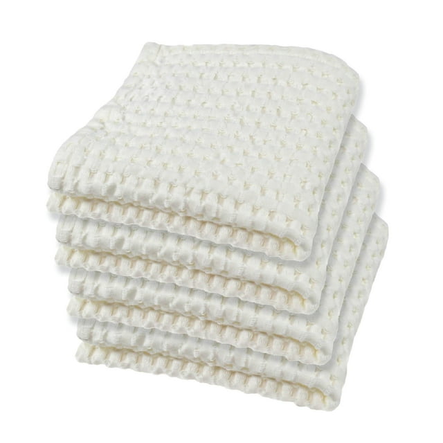 Gilden Tree Toalla Tipo Gofre De Secado Rápido, Exfoliante Fina, Paquete De 4 Paños Para Cara Y Cuerpo, Estilo Moderno (Crema)