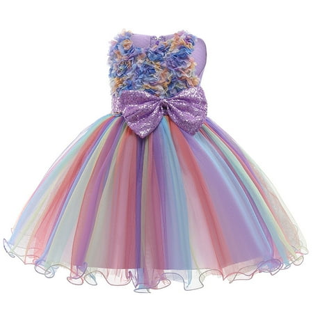 

Musuos Kids Princess Dress Girls Flower Bowknot Sleeveless Strapless One-Piece Full Dress for Summer 0-9 Years
