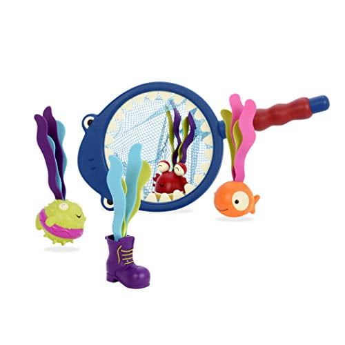 B. toys by Battat - Shark Scoop-a-Diving Pool Jouets - 1 Filet de Requin et 4 Jouets d'Eau pour Enfants 3+ (5 Pièces)