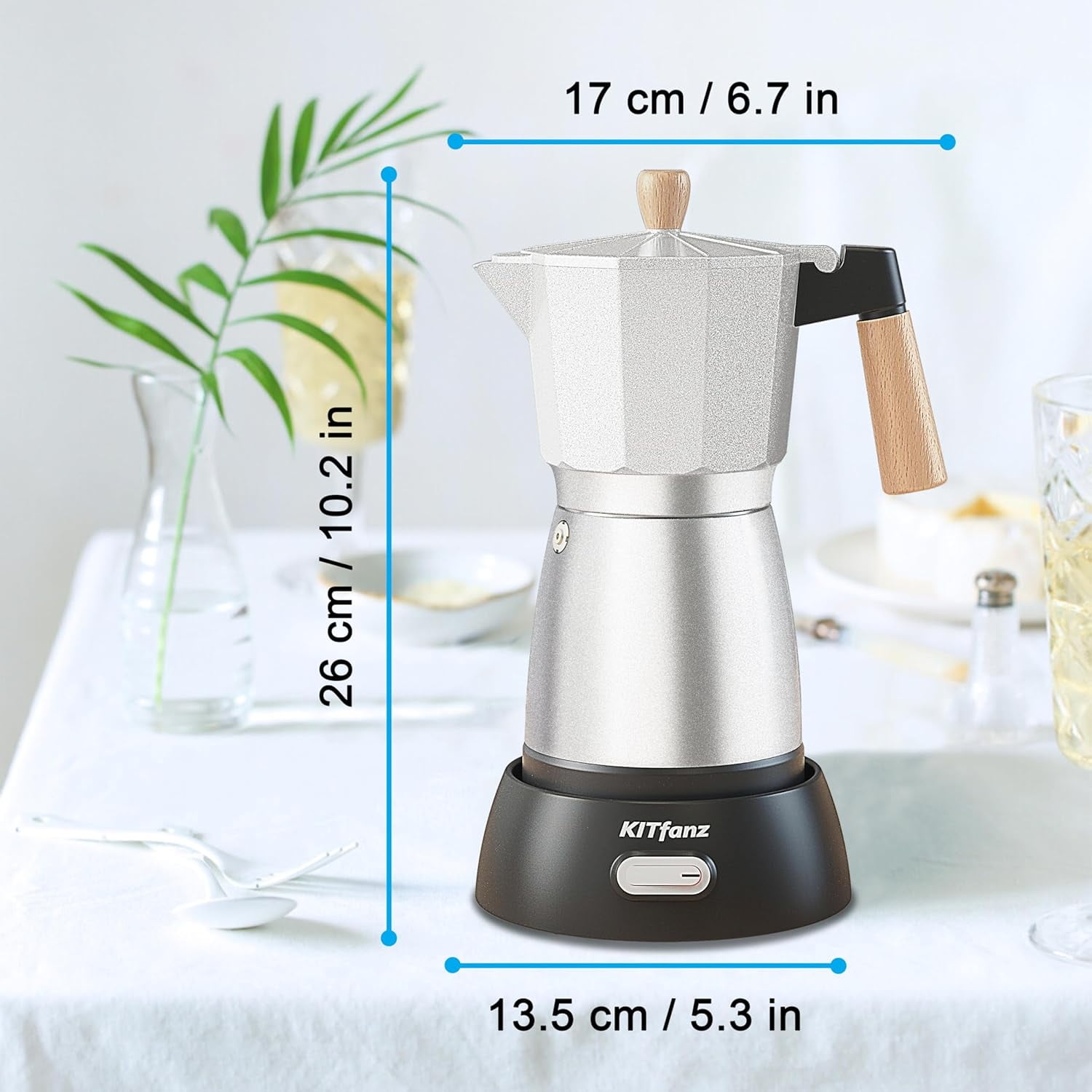 Brentwood TS-119BK 6-Cup Electric Moka Pot Espresso Machine (Black