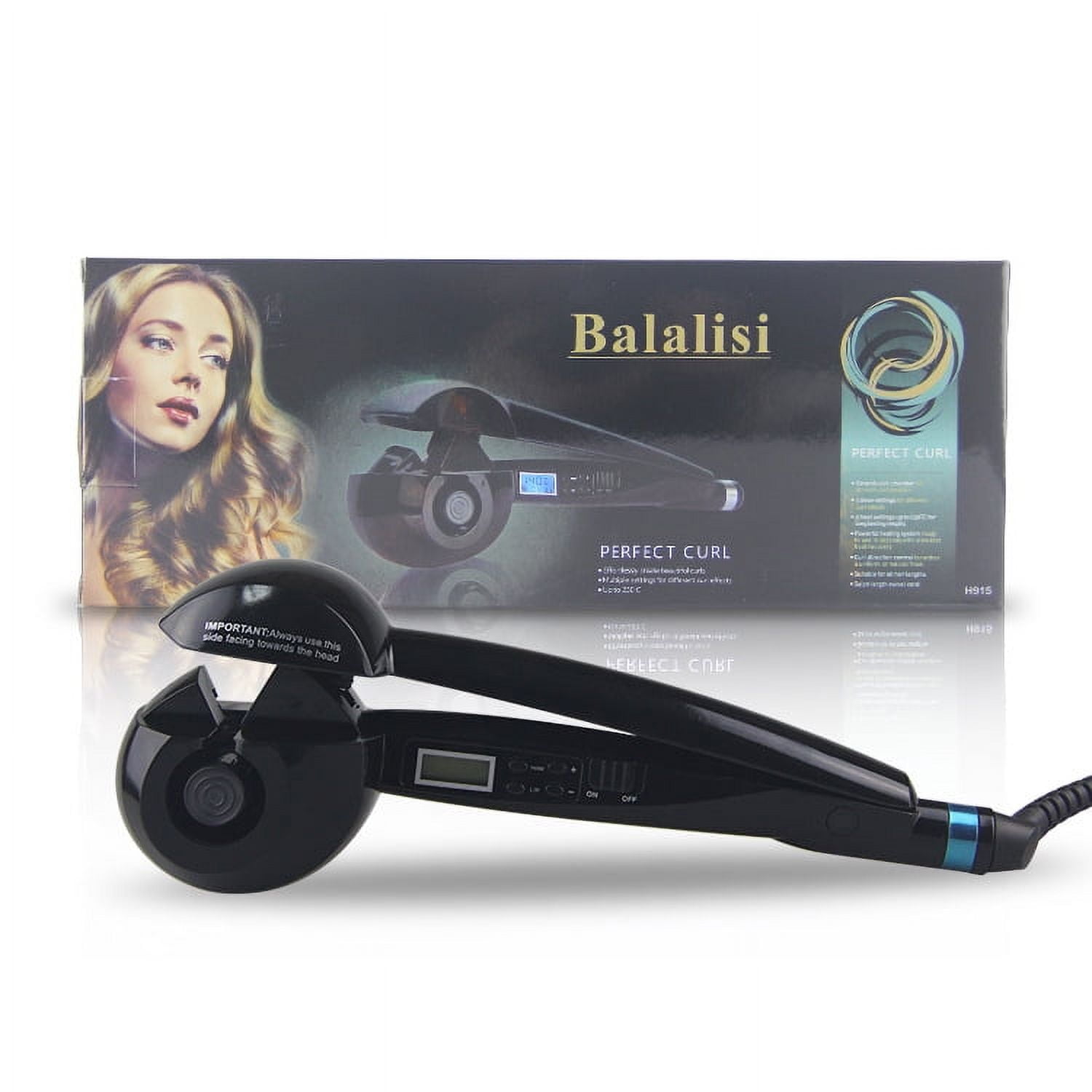 Rechargeable Auto-Rotate Curling Iron Cordless - 6 Temp & Smart Sensor, Ceramic-Tourmaline Barrel for Salon Waves with LCD Display