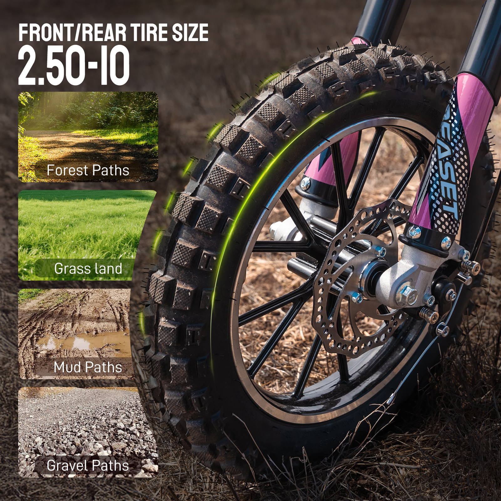 Gas Dirt Bike,50cc 4-Stroke Gas Powered Mini Bike for Adults & Teens,with Disc Brakes&Suspensions,Up to 25 Mph