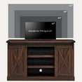thumbnail image 5 of EDYO LIVING Farmhouse Barn Door TV Stand for TVs Up to 65", Entertainment Center with Storage Cabinet, Media Console for Living Room, Dark Brown, 5 of 6