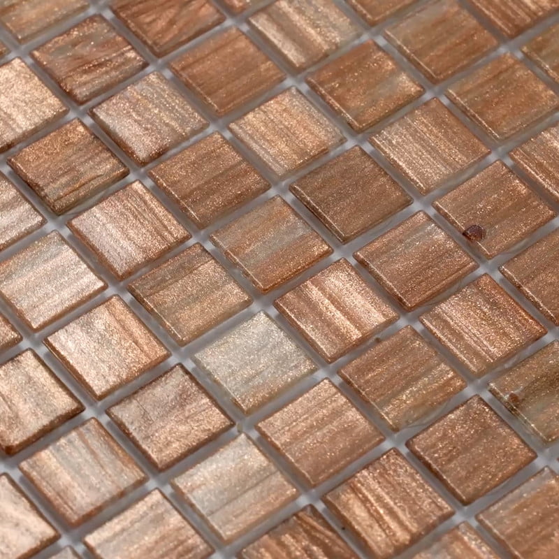 Apollo Tile Celestial 12 in. x 12 in. Glossy Copper Brown Glass Mosaic Wall and Floor Tile (20 sq. ft./case) (20-pack)