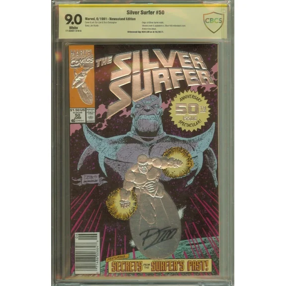 The Silver Surfer #50 Newstand Signed Rom Lim CBCS 9.0