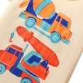 thumbnail image 2 of HILEELANG Toddler Boys' Short Sleeve Tees Cotton Casual Excavator Truck Crewneck Summer Top T-Shirts Blue Green 3 Packs Sets 5T, 2 of 5