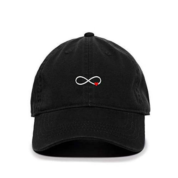 Infinity Love Baseball Cap Embroidered Cotton Adjustable Dad Hat Black