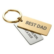 Personalized Two Tone Stainless Steel Dog Tag Key Ring