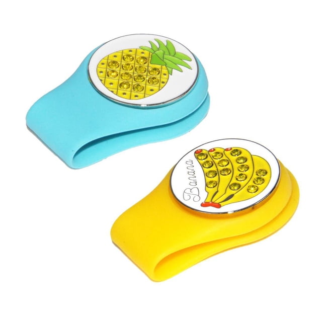 2 Lotes de Golf con Clip de Sombrero de Cristal, Marcador de Bola Magnética, Golfista, Regalos para Clubes de Regalos Soledad Clip para sombrero con marcador de pelota de golf