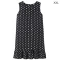 thumbnail image 1 of Femmes Robe Sans Manches Veste à Pois Robe à Volants à Col Rond Robe en Vrac, Noir, XXL, 1 of 5