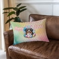 thumbnail image 3 of Happy Easter Bernese Mountain Dog with Bunny Ear Headband and Flowers Quilt Pillowcase Berner Lover Gifts Throw Pillow Cover Bed Home Decor - 13001, 3 of 5