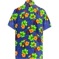thumbnail image 2 of HAPPY BAY Men's Hawaiian Shirts Short Sleeve Button Down Shirt Men's Tropical Shirts Casual Holiday Summer Party Caribbean Shirts for Men Funny M Flower Parrot, Blue, 2 of 7