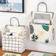 thumbnail image 3 of Hanging Storage Baskets 3 Pack Decorative Waterproof Wall-mounted Organizer Foldable Bags With Adhesive Hooks For Bathroom Kitchen Wall Door Closet, 3 of 4