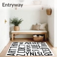 thumbnail image 3 of ODIKA 3'x5' Machine Washable Non-Slip Area Rug, Educational Letter Grid Typography Poster Design Learning Alphabet High Traffic Rug with Pad, Black, 696748, 3 of 8