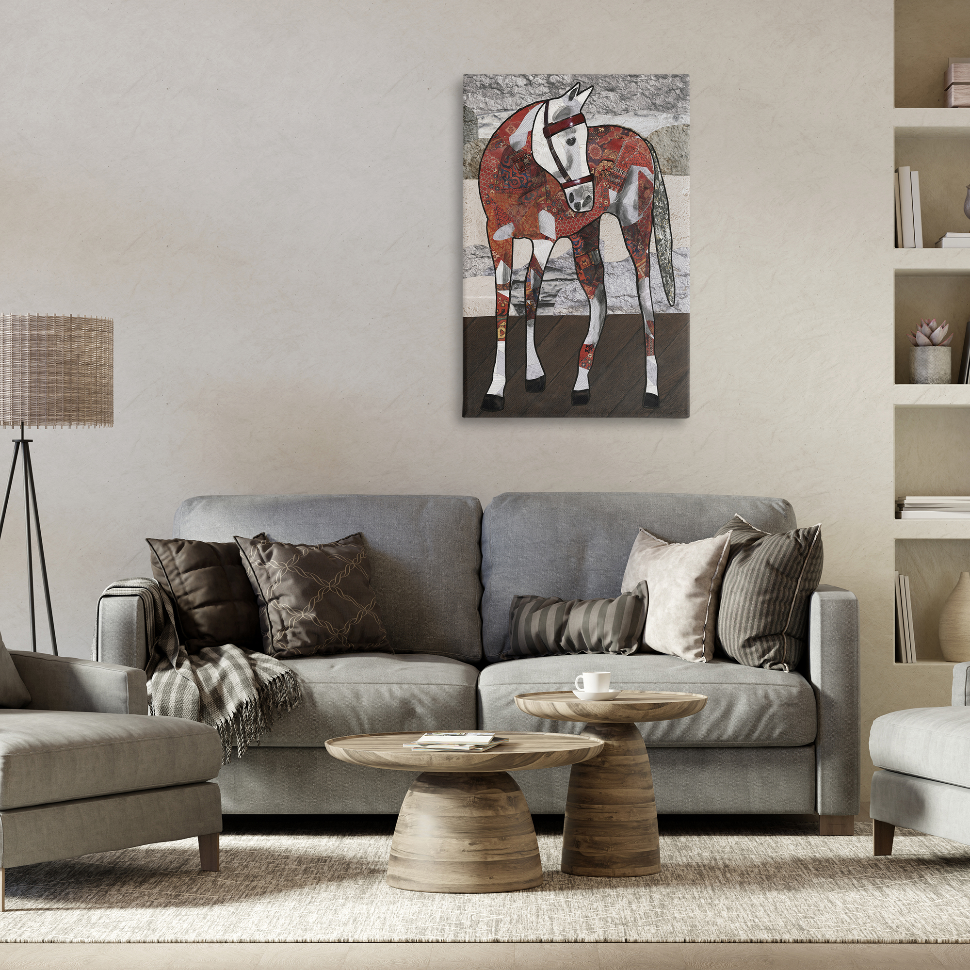 Stupell Industries Southwestern Patterned Foal Animals & Insects Painting Gallery Wrapped Canvas Art Print Wall Art, 24 x 36